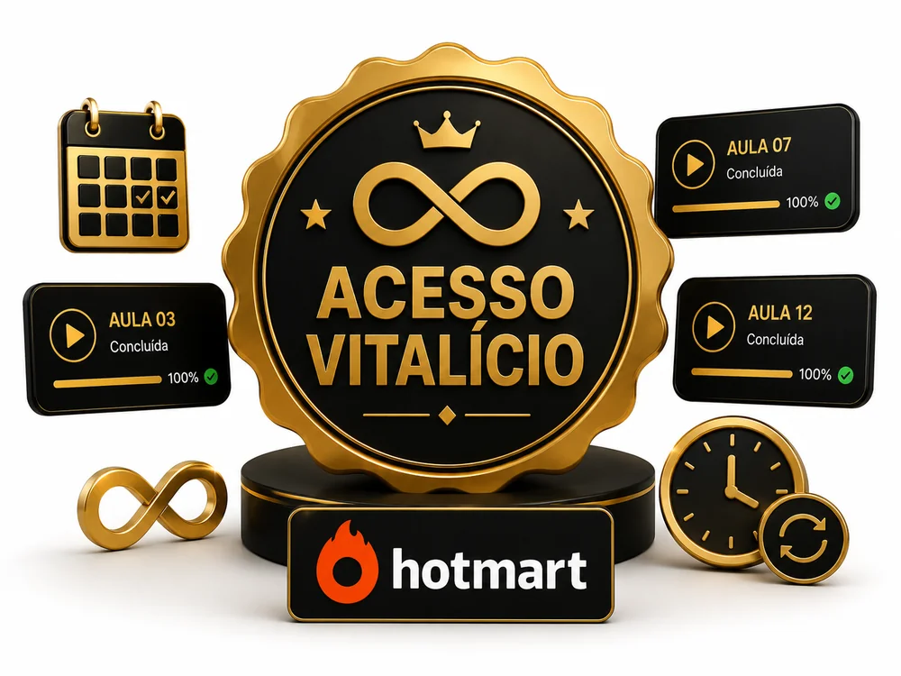 Selo de acesso vitalício na Hotmart